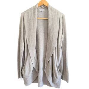 BAREFOOT DREAMS | CozyChic Light Circle Cardigan Light Gray Open Front L/XL